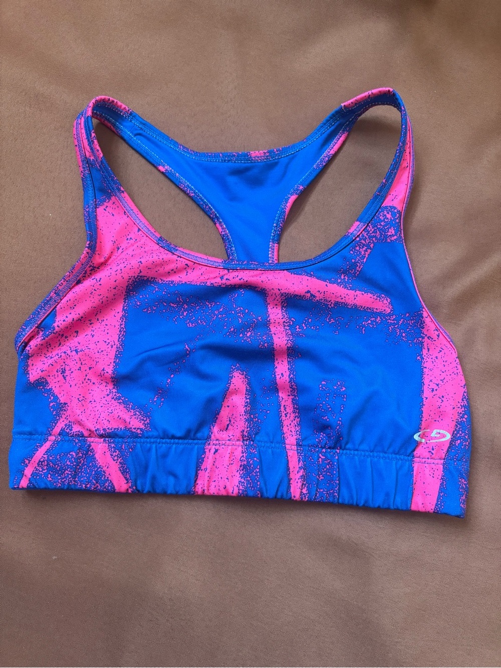 Blue & Pink Racerback Sports Top women size S